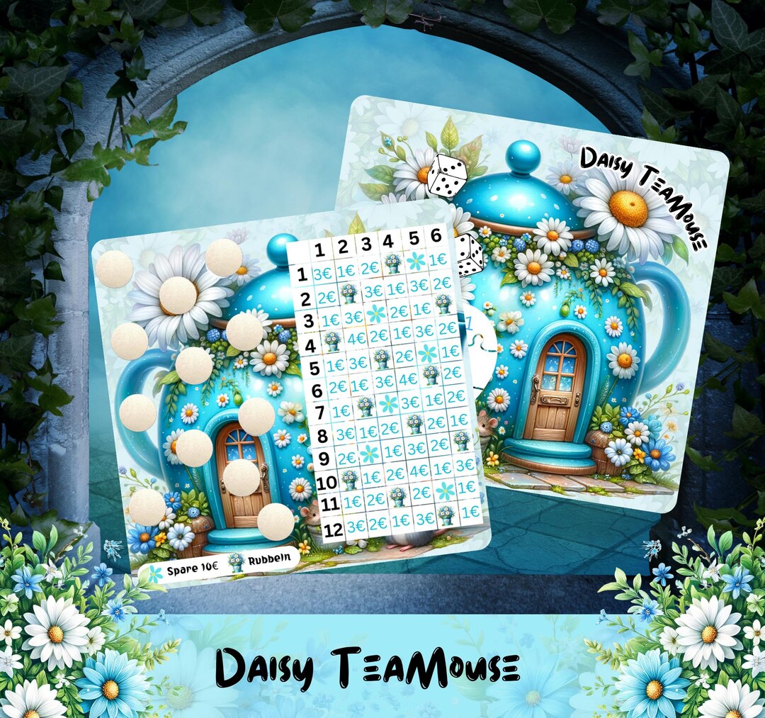 Teamouse Daisy Teamouse/savings Challenge/mix Challenge/envelope Method/a6 ...