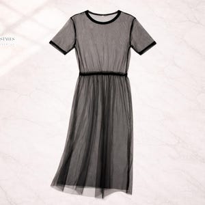 mesh throw over dress Mesh Pullover Dress Cover-Up | Sheer Lightweight O-Neck Overlay for Women | Loose Short-Sleeve Beach Layer