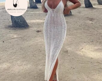 Cover-Up Dress | See-through Clothes | Fashionable Outfit | Beachwear Side Slit