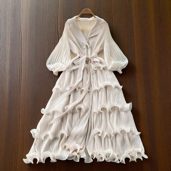 voluminous pleated detail maxi dress & OTHER STORIES Voluminous Pleated Detail Maxi Dress