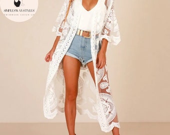 Cover-Up Long Cardigan | Women's Beachwear | See-Through Fashion