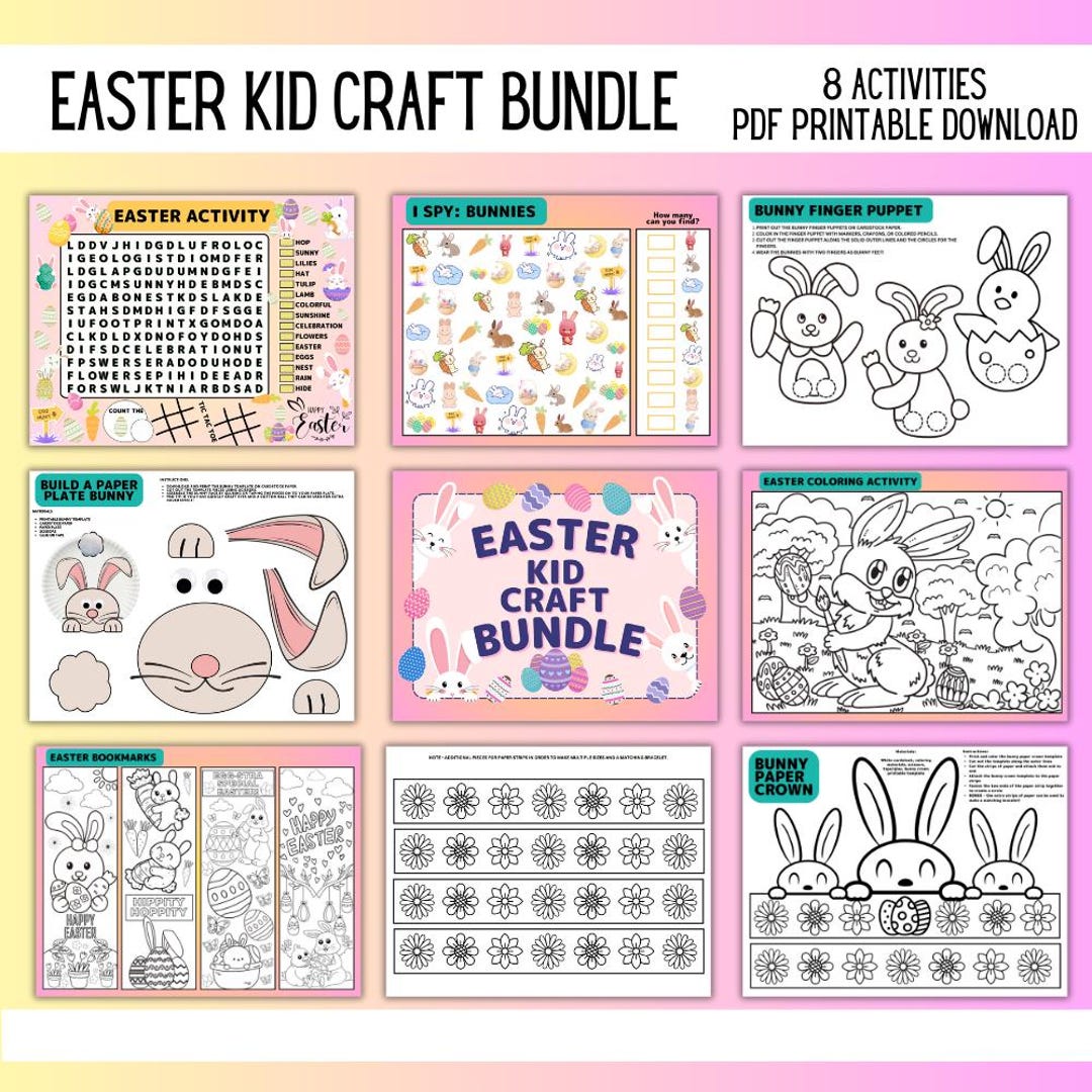 Easter Kids Craft Bundle | Fun Printable Easter Activities | DIY Bunny ...