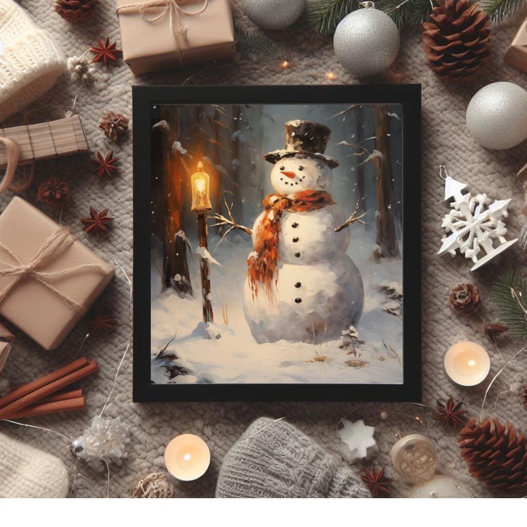 Vintage Snowman Christmas Wall Art