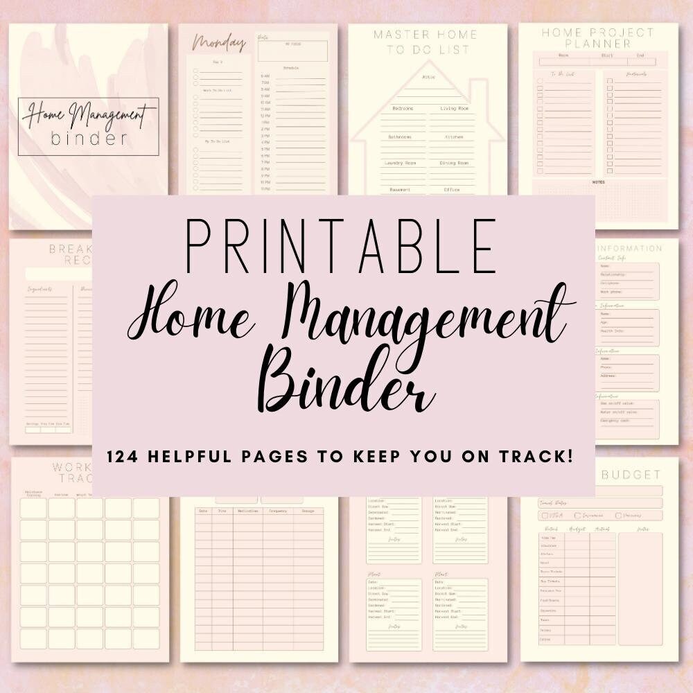 Ultimate Home Management Planner 124 Pages Printable Budget, Meal ...