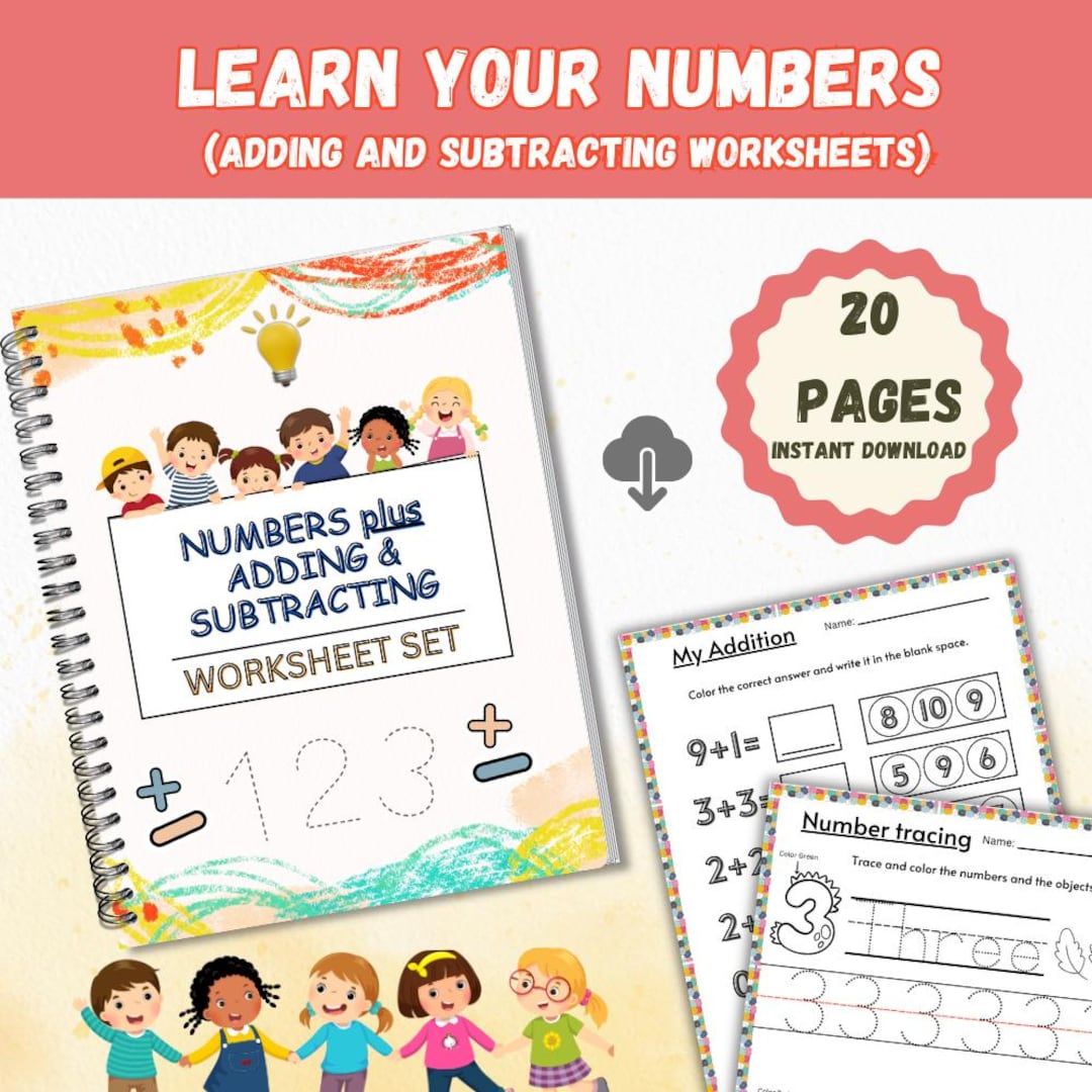 Printable Number Math Worksheets Pdf Number Tracing and Math Printable Workbook – PDF Worksheets for Kids ...