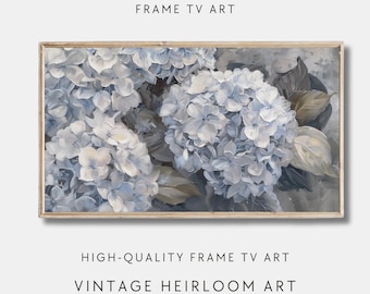 Hydrangea Oil Painting for Samsung Frame TV: Spring Art (Digital Download)