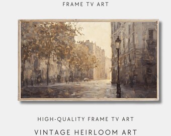 Neutral Paris Landscape Frame TV Art: Vintage Painting (Digital Download)