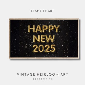 Gold 2025 New Year Frame TV Art: Festive Party Decor (Digital Download)