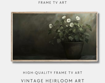 Dark Academia Floral Frame TV Art: Moody Gothic Ivy (Digital Download)