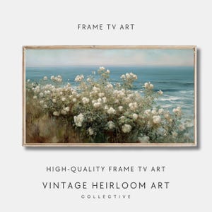 Coastal Summer Wildflower Frame TV Art: Vintage 4th of July (Digital Download)