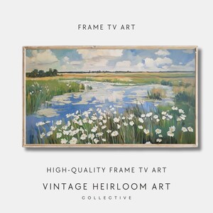 Spring Summer Frame TV Art | Impressionist Landscape Oil Painting for Samsung Frame TV | Seasonal Wildflower Artwork for Frame TV Art
