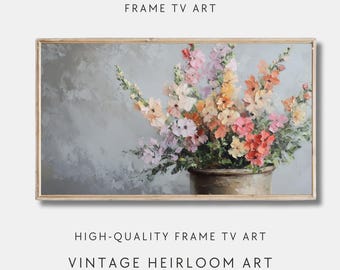 Soft Pastel Floral Frame TV Art: Spring Snapdragons (Digital Download)
