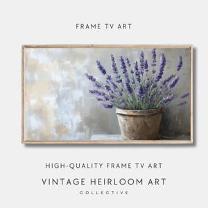 FRAME TV Art Summer Lavender, Samsung Frame tv art flowers, Spring country Farmhouse Cottage Tv Art Vintage Style Cottage Decor