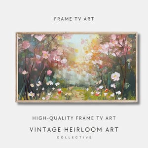 Spring Decor Frame TV Art Abstract Floral Frame TV Art, Romantic Spring Landscape Digital Download, Samsung Frame TV Art, Colorful Wall Art