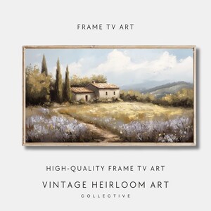 Spring Frame TV Art, Vintage Painting Frame Tv Art, Wildflowers Country Landscape, Farmhouse Frame TV Art Spring Summer Samsung Frame Tv Art