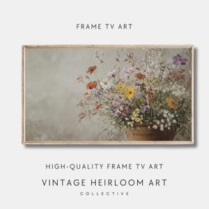 Frame TV Art Spring Summer Wildflowers | Wildflower Oil Painting for Samsung Frame TV | Artwork Farmhouse Decor, Digital Download