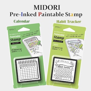 DESIGNPHIL MIDORI Wstępnie tuszowany stempel do malowania, do Bullet Journal Planner Traveler's notebook Diary, Japanese Stationery