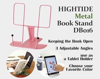 HIGHTIDE Metal Book Stand, Book Holder, Hands Free Reading, Choose the Colors