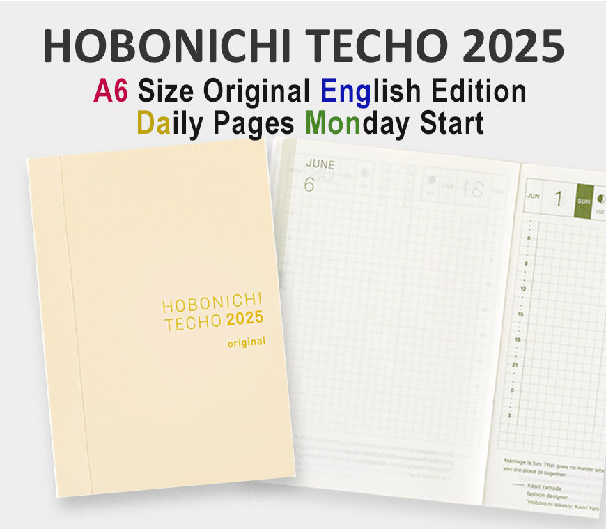 Hobonichi Techo 2025 - Libro Original [japonés/A6/Abril Start/Lunes