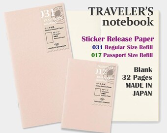 Traveler's Notebook Sticker Release Paper Refill, 031 Regular Size 017 Passport Size