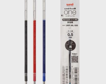Mitsubishi Uni-ball One 3 Refill, 0.38 & 0.5mm, Black Red Blue