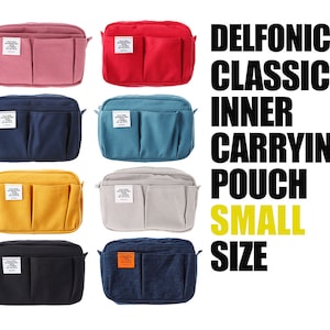 Delfonics borsa interna classica di piccole dimensioni, 10 tasche, borsa per cancelleria, borsa multiuso, borsa per cosmetici, formato A6 [Spedizione gratuita]
