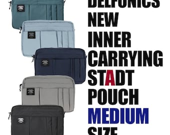 Delfonics inner carrying stadt pouch medium A5 size, 14 pockets, stationery organizer, utility case, cosmetic bag