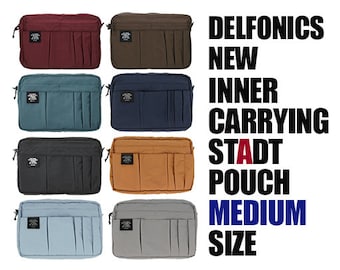 Delfonics inner carrying stadt pouch medium size, 14 pockets, stationery pouch, utility pouch, cosmetic bag, A5 size [Free Shipping]
