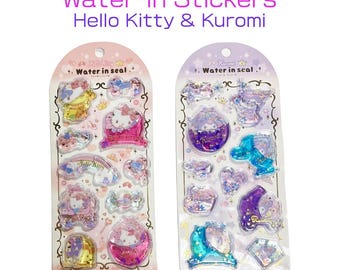 Sanrio Water-in Stickers, Hello Kitty & Kuromi