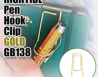 HIGHTIDE Gold Pen Hook Clip, Planner Journal Accessory　