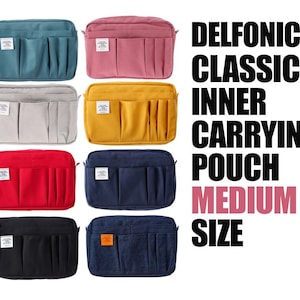 Delfonics klassische Innentasche Mittelgroß, 14 Taschen, Etui für Schreibwaren, Kosmetiktasche, Kosmetiktasche, Größe A5 [Kostenloser Versand]