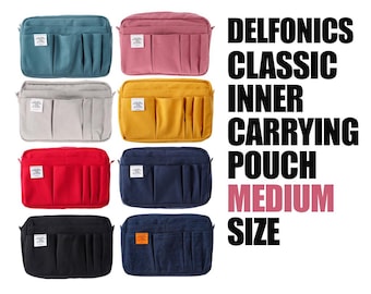 Delfonics classic inner carrying  pouch medium size, 14 pockets, stationery pouch, utility pouch,   cosmetic bag, A5 size [Free Shipping]