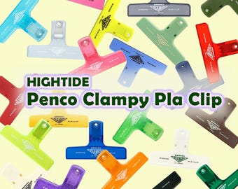 HIGHTIDE Penco Clampy Plastic Clip, Binding Paper Clip, Japanese Stationery, holds papers or craft projects, close a snack bag