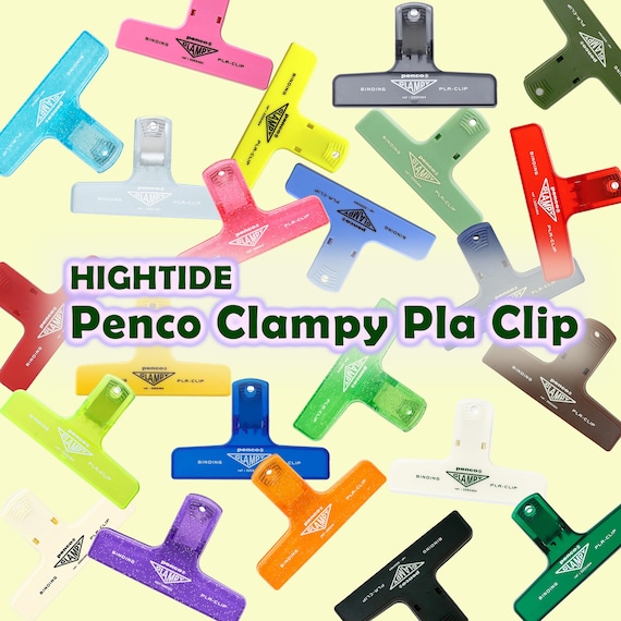 HIGHTIDE Penco Clampy Plastic Clip, Binding Paper Clip, Japanese Stationery, holds papers or craft projects, close a snack bag