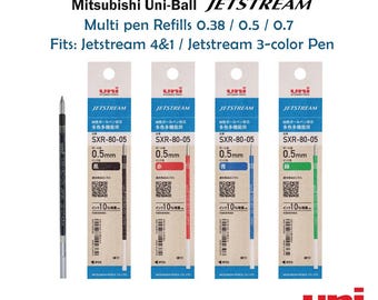 Refill Set for Mitsubishi Jetstream 4&1, 3-color Ballpoint Pen, SXR-80-05. SXR-80-38. SXR-80-07