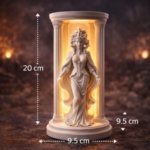 Lámpara con estatua de Medusa, decoración de la mitología griega, iluminación ambiental, acento único para el hogar. imagen 3