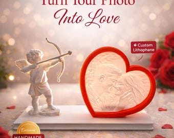 Personlig fotohjärta litofan nattlampa, Cupiddesign, romantisk present