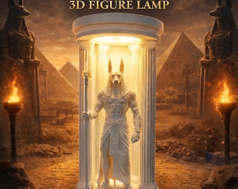 Anubis 3D-figurlampa: Nattlampa med egyptisk gudmytologi, stämningsfull USB-dekoration