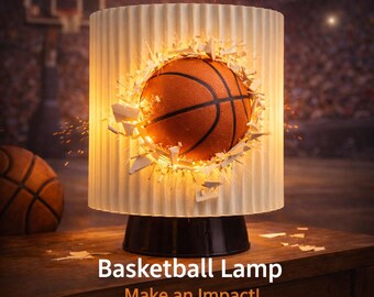Handgjord basketlampa: 3D-lampskärm i PLA med fraktur