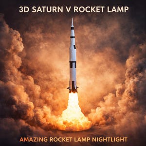 Lampe fusée Saturn V Apollo 11, veilleuse LED à effet de lancement, décoration inspirée de la NASA