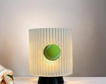 Night Light - Tennis Ball Crash Lamp - Unique Bedside Table Lamp - Modern Sports Decor, Fun Gift for Tennis Lovers