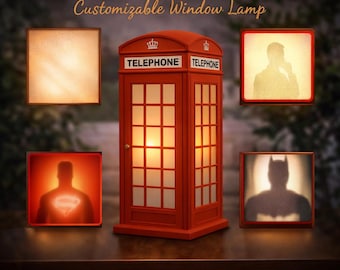 Retro Red Telephone Booth Night Light – Unique LED Desk Lamp