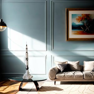 Night Light - Apollo 11 Rocket: Eco-friendly, 60 cm lamp with soft glow. Tribute to the moon landing.
