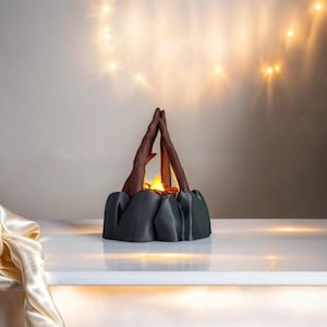 Decorative Tealight Candle Holder - Campfire-Inspired Modern Home Decor, Unique Gift Idea