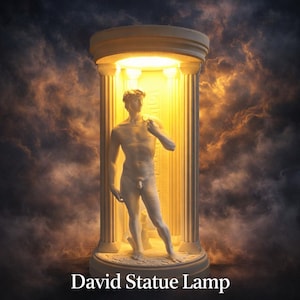 Michelangelo David Skulpturenlampe, USB LED Klassisches Kunstdekor (20 cm Höhe)