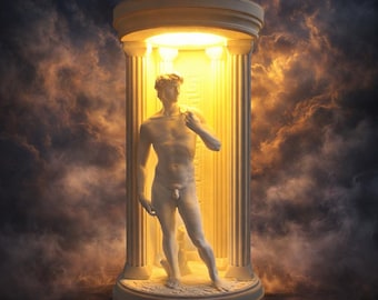 Michelangelo David Skulpturlampa, USB LED Klassisk Konstdekoration (20 cm Höjd)