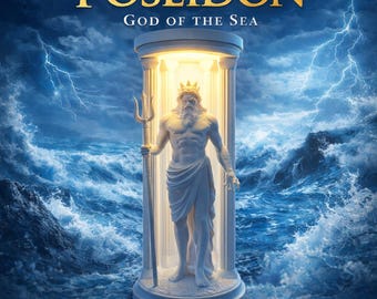 Poseidon-statylampa: Grekisk gudmytologidekor, havsgudsskulptur, LED-nattlampa