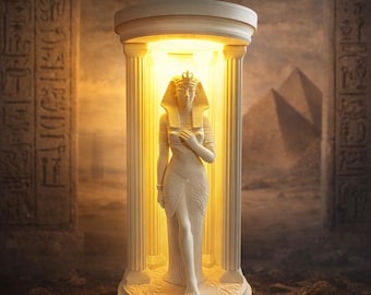 Hatshepsut-lampa – egyptisk gudinnastaty, dekor av forntida Egypten, LED-nattlampa