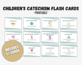 Children&#39;s Catechism Flash Cards, Westminster Shorter Catechism, The Catechism for Kids, Printable Christian Flash Cards for Kids