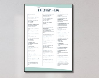 Catechism for Children Poster, Christian Kids Printable (Digital Download)